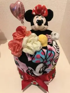 【バルーン無料】【送料、ラッピング代込】ミニーちゃんオムツケーキ