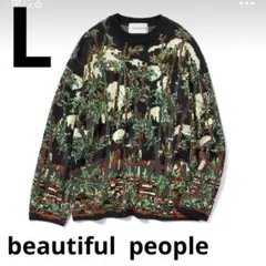 GU×beautiful peopleグラフィックニットプルオーバーL