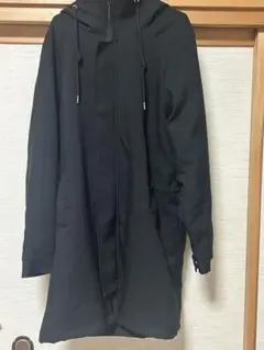 ＬＬ　ブラック フード付き ロングコート