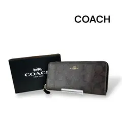 新品級 コーチ COACH 長財布 ラウンドジップ PVC シグネチャー 極美品