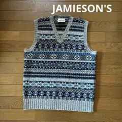 美品★JAMIESON'S ジャミーソンズ★フェアアイル　ニットベスト　Vネック