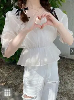 GRL シアーギャザーショート丈ブラウス［tu541］