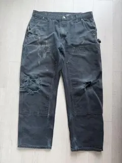 USA製 34×32 Carhartt ダブルニー 墨黒フェード 神サイズ ボロ - メルカリ