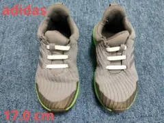 アディダス　靴　17.0cm　グレー×グリーン