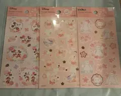 ディズニーデザインシールさくら　3枚セットベイマックス、ミッキープーさんダイソー