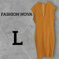 1点もの❣️FASHION NOVA ノースリーブワンピース L マスタード