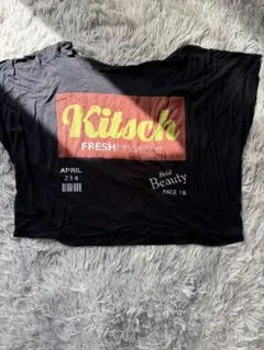 【美品】moussy ブラック プリントTシャツ F