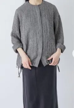 新品◇かぐれ◇リネンレーヨンチェックシャツカーディガン《CHECK S 