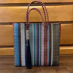 【即購入可】 メルカドバッグ　メキシコ　オアハカ産　Mサイズ　チャーム付き