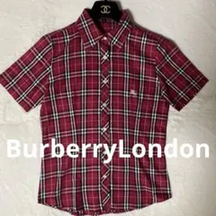 美品 バーバリー BURBERRY 半袖シャツ ノバチェック レッド ホースロゴ