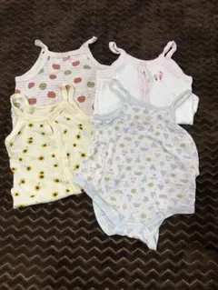 ベビー肌着4枚セット（多色・フルーツ柄）