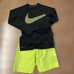 Nike 水着 キッズ ・ラッシュガード S 黒　・パンツ　M黄緑　セット