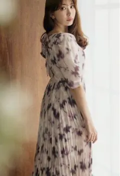 herlipto Blurring Pleated Long Dress