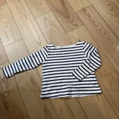 UNIQLO KIDS 長袖カットソー 110cm 白黒ボーダー
