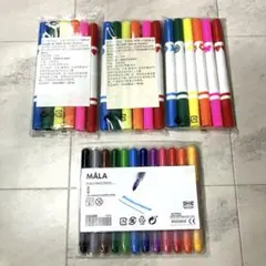 IKEA MÅLA スタンプペン 3袋 ＆ フェルトペン 12色 セット 希少のサムネイル