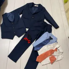 9点セット　FENG CHENG JIZE スーツ　120 ネイビー　市松