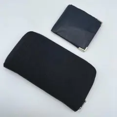 折り財布　小物入れ　2点セット　カード入れ　入れ　レザー　黒　紺