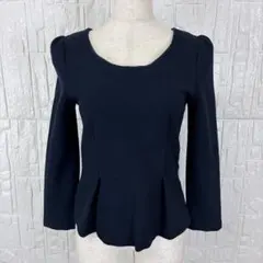 【ANAYI アナイ】 上品デザイン✨ブラウス ネイビー　38 【o33】