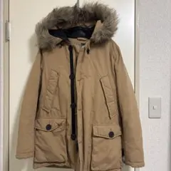 nano ベージュダウンジャケット フード付き ナノユニバース　ナノベース