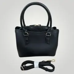 anySISブラック 2way ハンドバッグ ゴールド金具付き