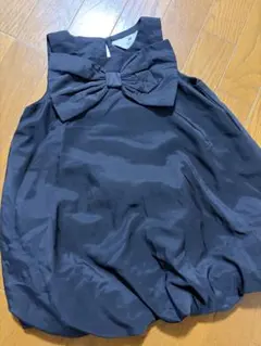 H&M キッズ ワンピース ブラック リボン