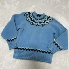 ♦︎美品♦︎厚手♦︎ノルディック柄セーター 青色 長袖