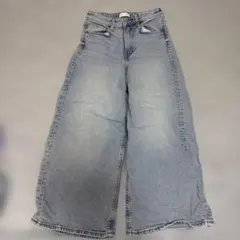 H&M ワイドレッグ デニムパンツ ライトブルー EUR34のサムネイル