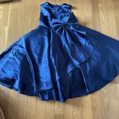 ネイビーブルー リボン付き パーティードレス　150