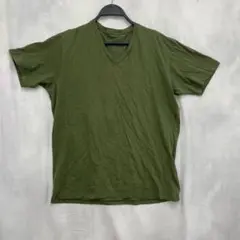 UNIQLO Tシャツ 半袖 人気 Vネック カーキ シンプル 無地 XLサイズ
