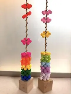 スノーブロック＊クルクルブロックタワー★ 知育玩具★保育教材★ハンドメイド