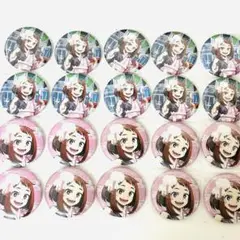 僕のヒーローアカデミア　花やしき　グリッター　缶バッジ　麗日お茶子