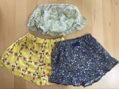 【お得】ベビーショートパンツ 3点セット 花柄 フルーツ柄