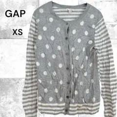 アメリカGAP ドット×ボーダー カーディガン グレー XS オールドギャップのサムネイル