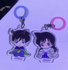 名探偵コナン ふらっとめじるしアクセサリー　工藤新一　毛利蘭　ちぢませ隊ver