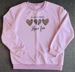 SHEIN ラベンダー ハート柄トレーナー 11-12Y