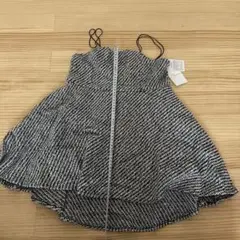 【新品未使用】オフ×ブラック ノースリーブチュニック L