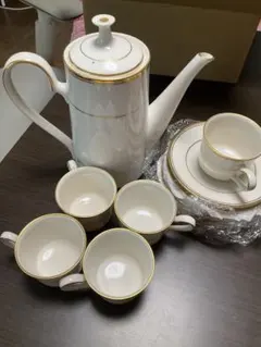 ノリタケ ティーセット 15点 ビーナスチャイナ ティーポット ケース 金具付 ノリタケ ティーセット 15点 ビーナスチャイナ ティーポット ケース
