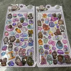 ラブブ 3D 立体 ぷくぷくシール ボンボンドロップシール　2枚セット