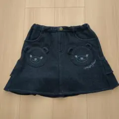 【mezzo piano】くまアップリケ台形スカート 130cm