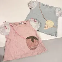 【しまむら】女の子80 90 春夏服まとめ売り 保育園着　いちご　アイス　日替り