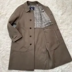 【美品/L】バーバリー チェスターコート アウター 総柄 キャメル アンゴラのサムネイル