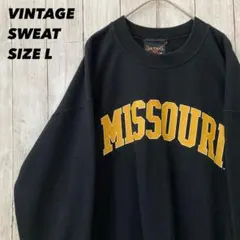 OARSMAN オーバーサイズ　カレッジプリントスエットトレーナーL黒　US古着