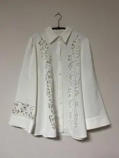 HARE レーザーカットデザインシャツ ホワイト　Fサイズ