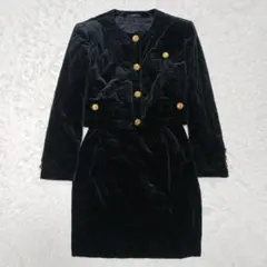 ✨極美品✨ロペ ノーカラー キルティングベロアジャケット　スカート　スーツ