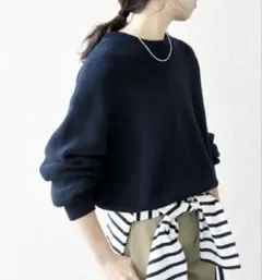 SHIPS any アゼ コンパクト クルーネック ニット プルオーバー