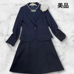 卒業式 入学式 ママスーツ ネイビー M ジャケット ワンピース 美品