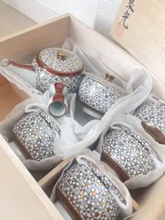 九谷焼　泉光　茶器　急須　湯呑　６P 赤絵金彩 九谷永楽 赤絵金彩 湯呑5客 湯冷まし+茶筅 昭和 煎茶器セット - メルカリ