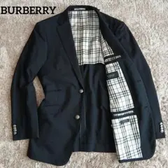 希少 バーバリーブラックレーベル 銀ボタン ホースロゴ刻印テーラードジャケット