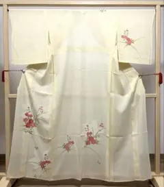 D◇着物くつろぎ 夏物 菖蒲 ピンク 暈し 正絹 訪問着 薄物 絽 紗 着物