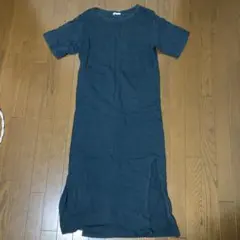 LOWRYS FARM ダークグレー 半袖ロングワンピース